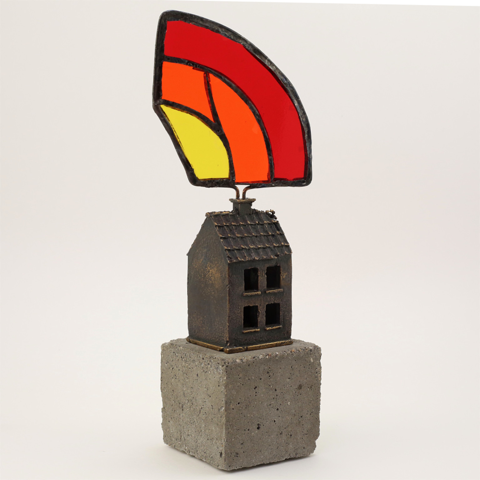 Regnbuen ender - Bronzeskulptur til salg