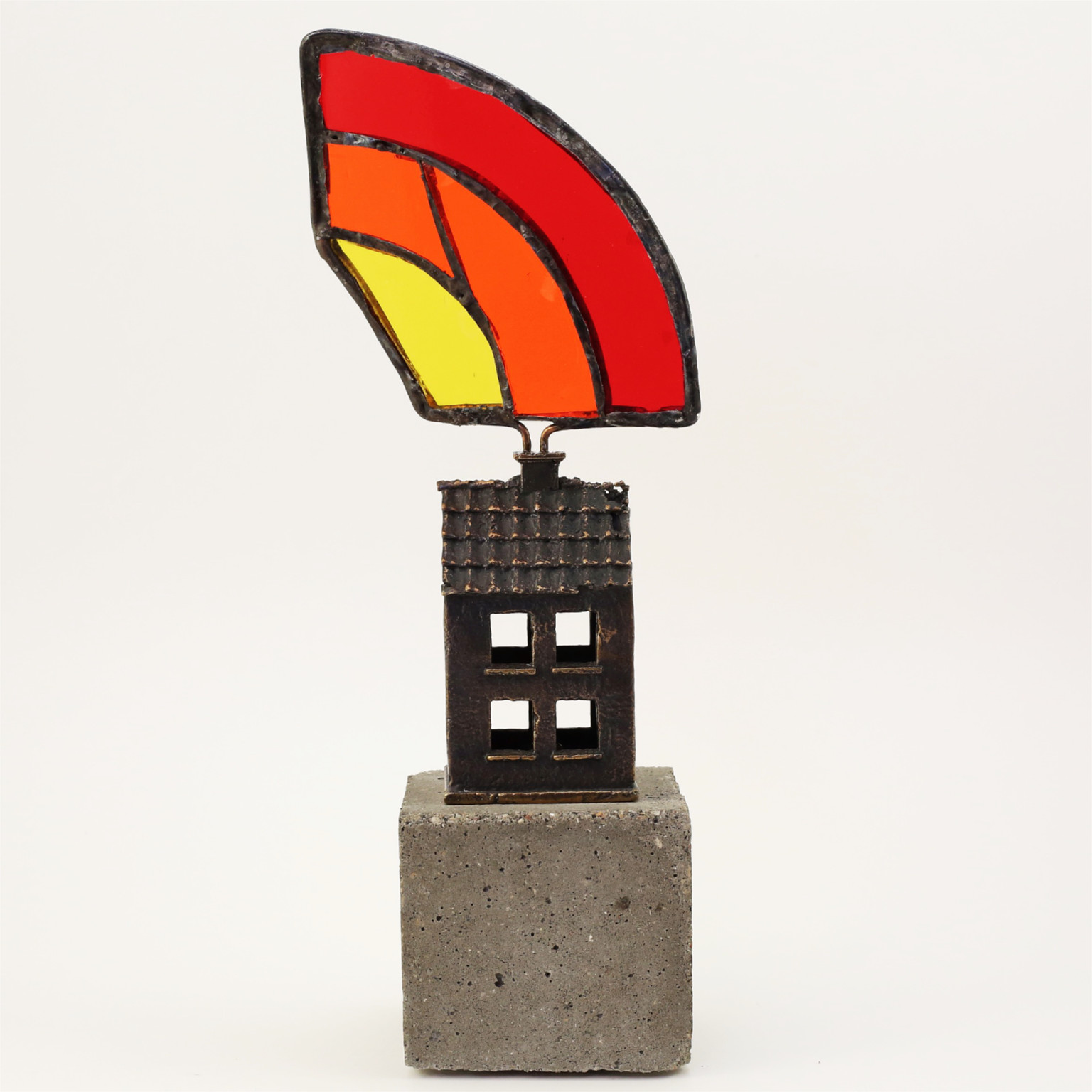 Regnbuen ender - Bronzeskulptur til salg