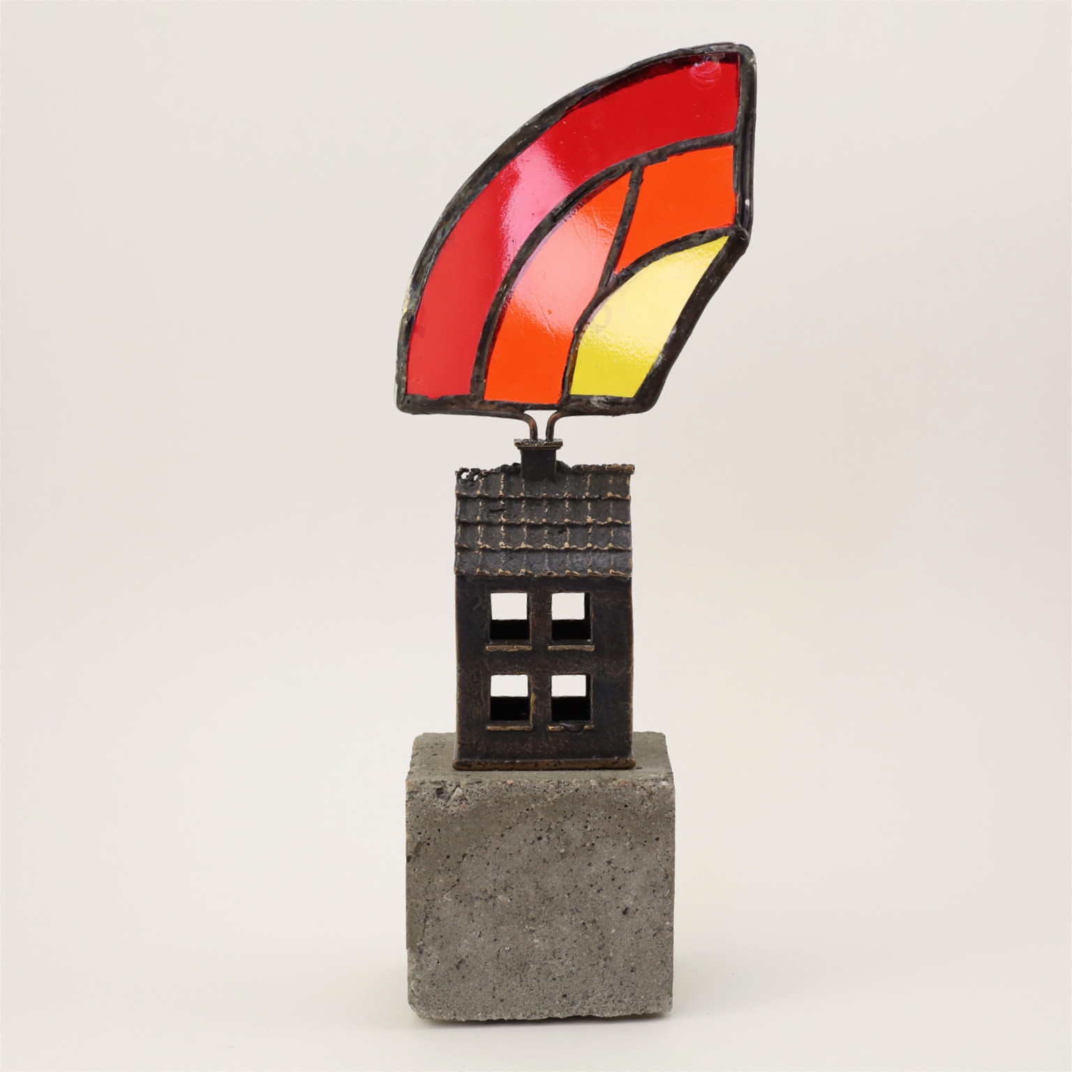 Regnbuen ender - Bronzeskulptur til salg