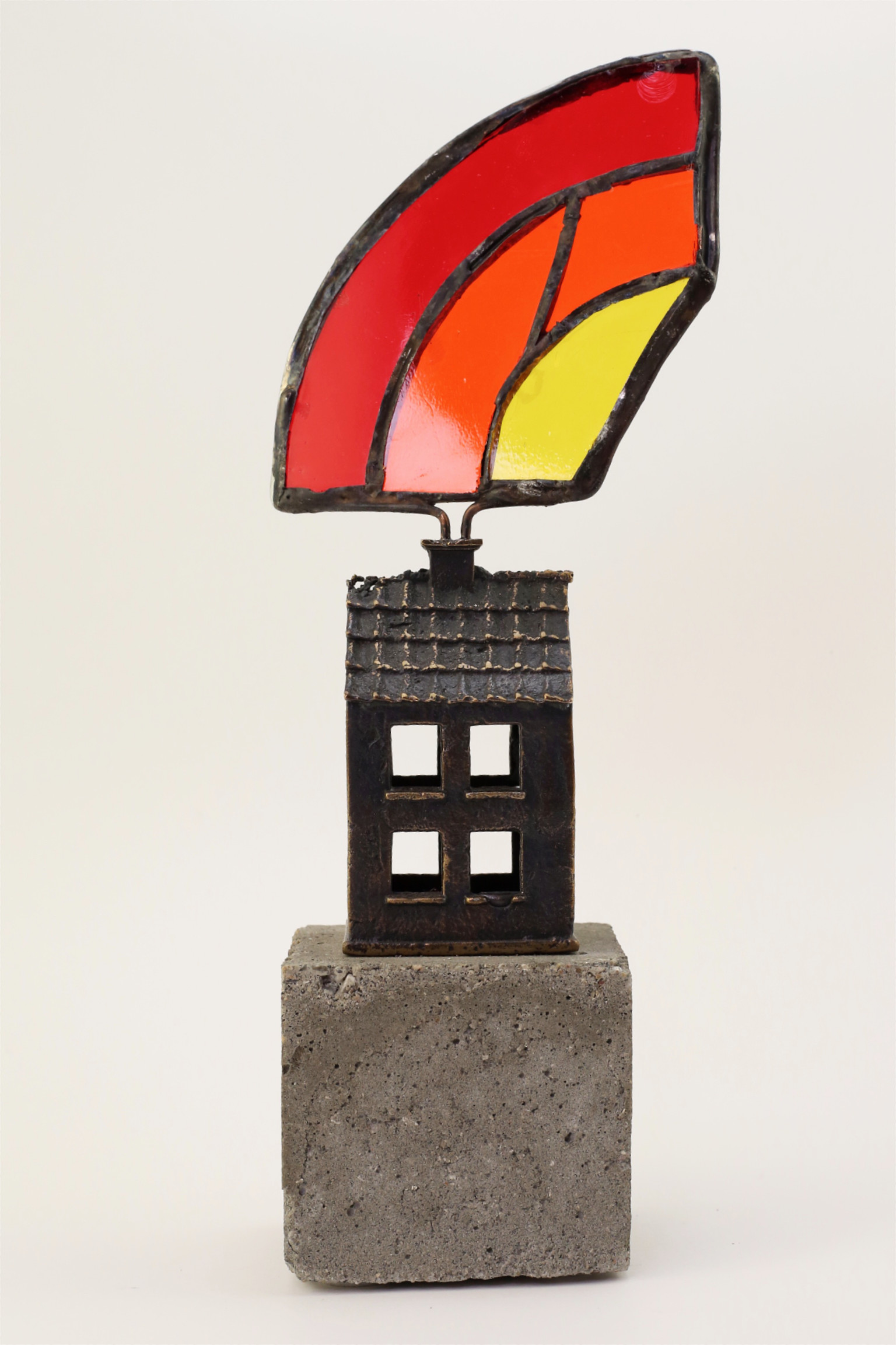 Regnbuen ender - Bronzeskulptur til salg