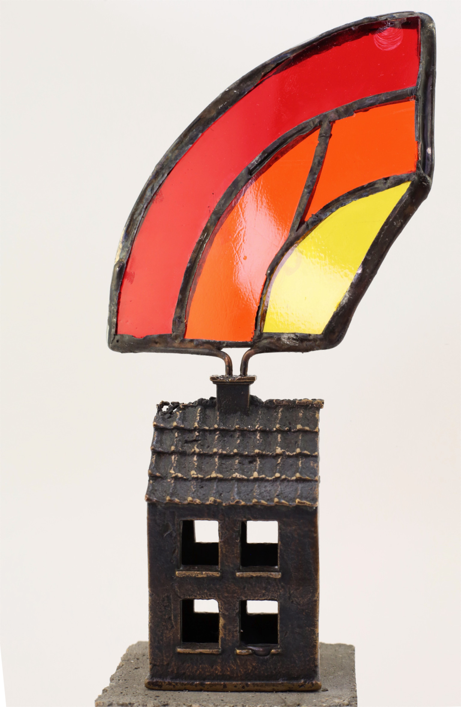 Regnbuen ender - Bronzeskulptur til salg