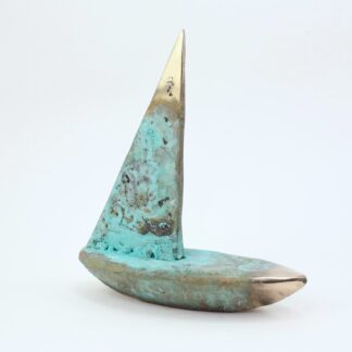 Skib halv fod - Bronze skulptur