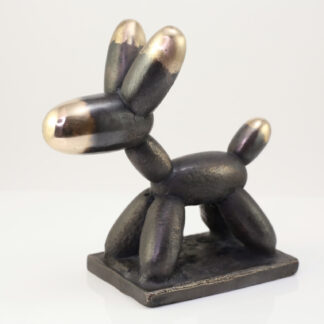 Ballonhund i sort - Bronzeskulptur