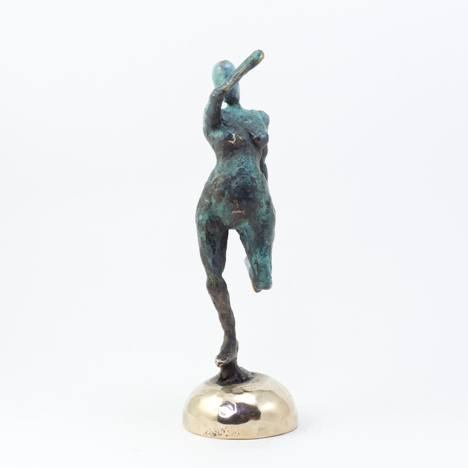Kvindefigur i patineret bronze