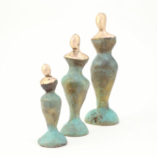 Mormor - Mor - Datter - Tre generationer i bronze - Bronzeskulptur af Bo Kalvslund