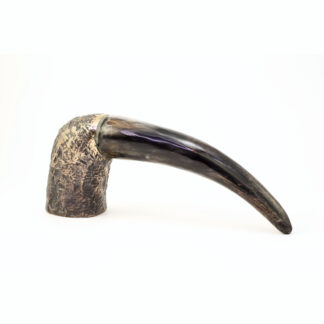 Fuglehoved i bronze og horn - N03